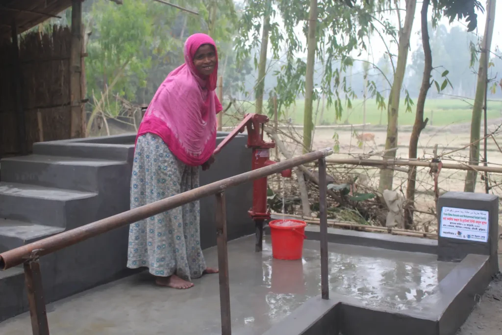 Community members accessing safe drinking water in the Chittagong Hill Tracts
