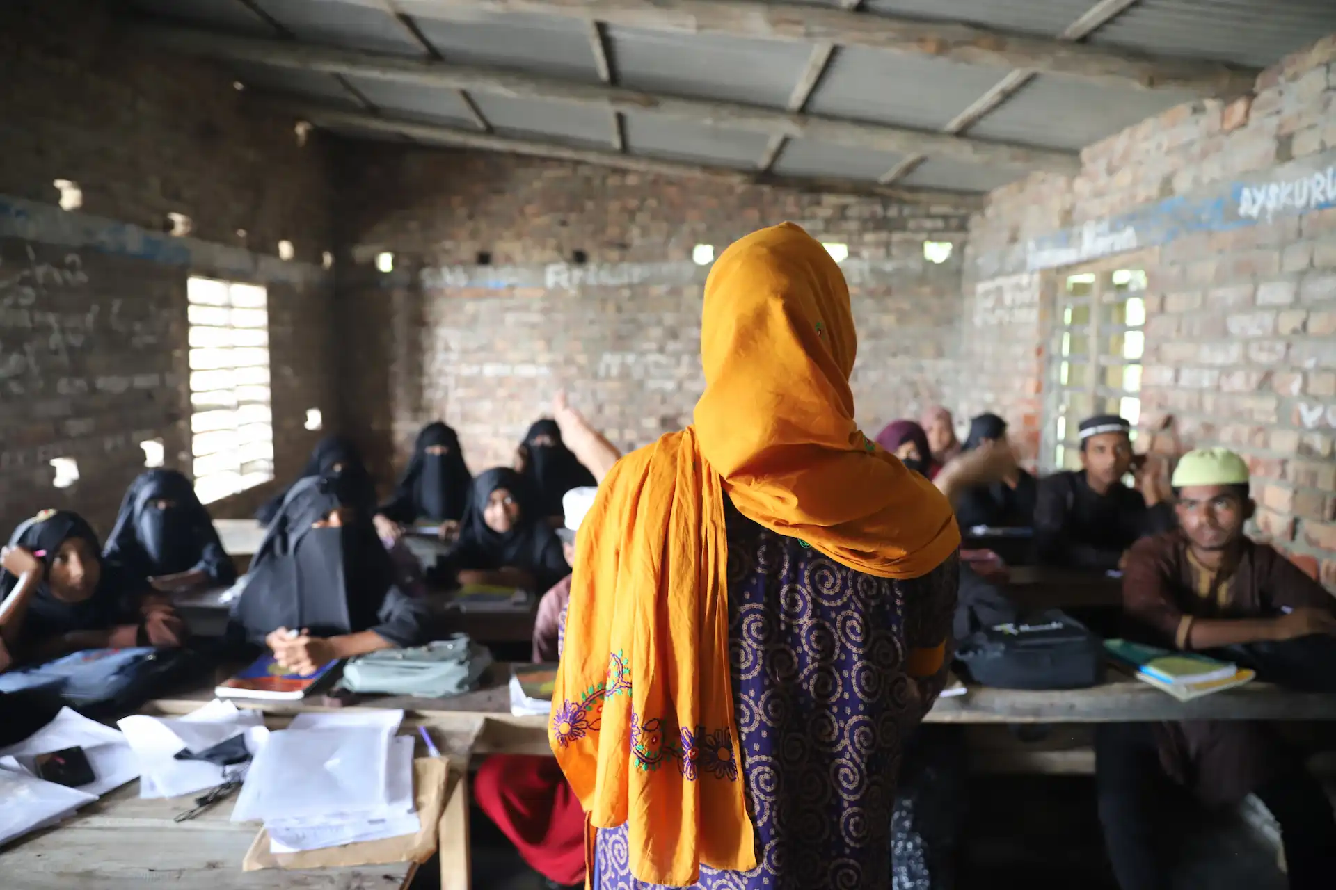 Coastal students in a climate education session