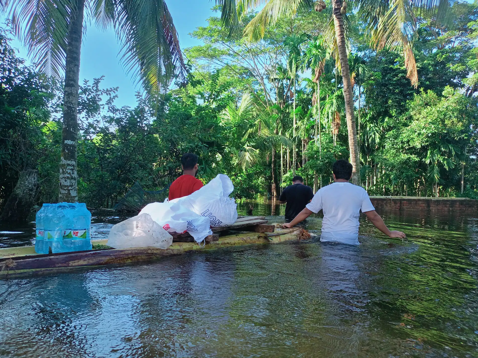Relief outreach in a flood-affected community