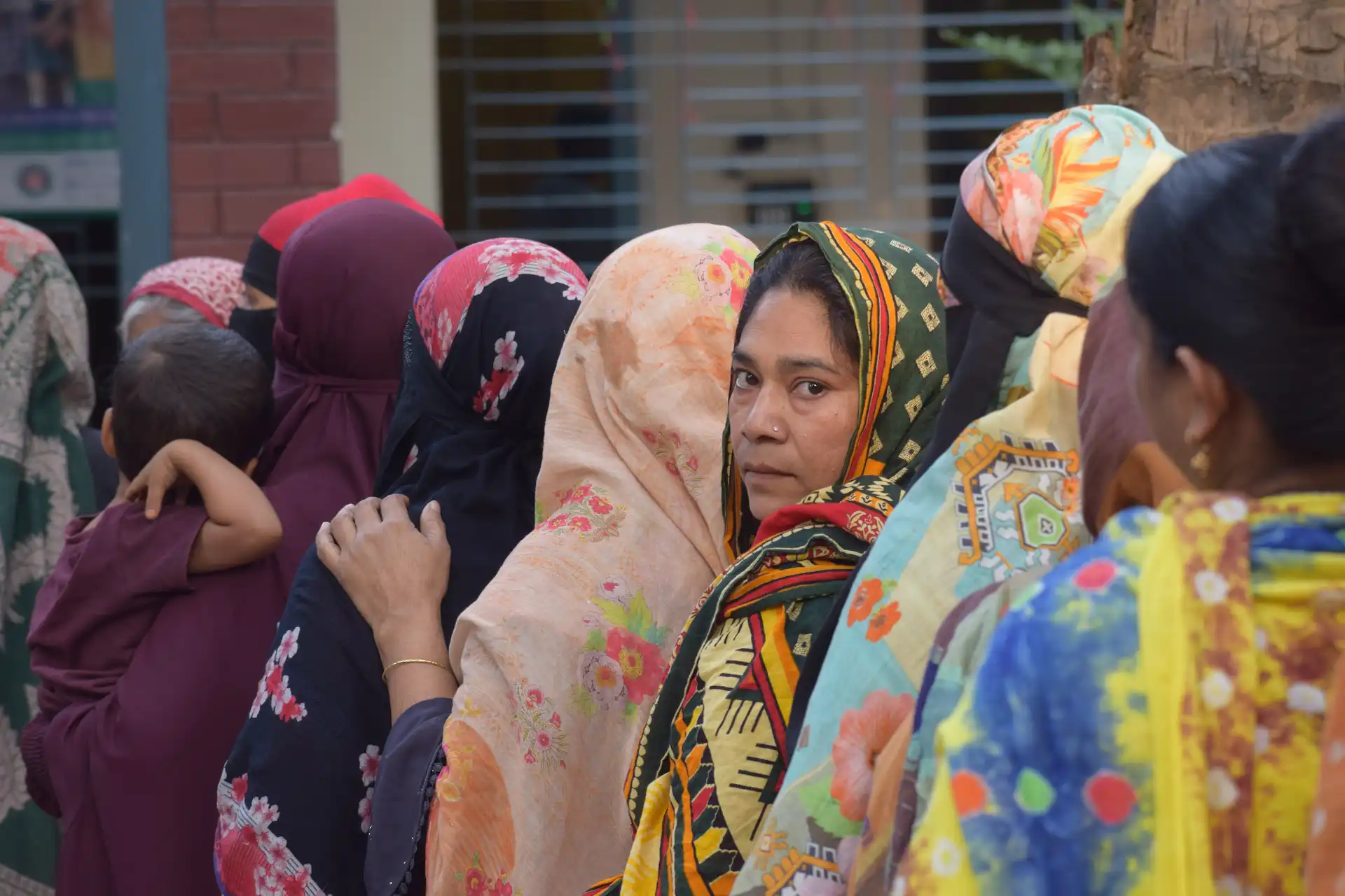 Warm clothing distributed to a winter-affected community
